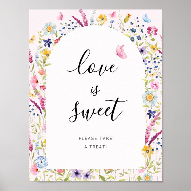 Poster O Amor é Doce, Pegue um Petisco Sinal de Chá de No (Frente)