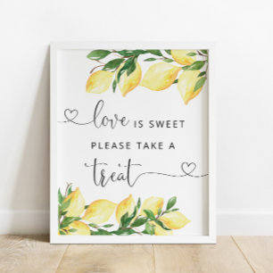 Poster O Amor é Doce Pegue Um Tratamento Chuveiro de Noiv