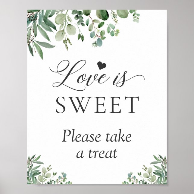Poster O amor é Doce Pegue um Tratamento Sinal de Folhas  (Frente)