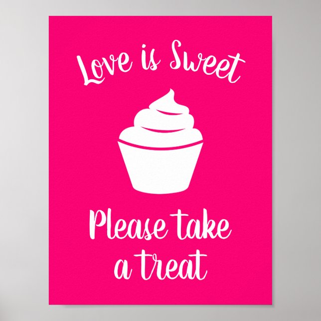 Poster O amor é doce, por favor, pegue um presente, placa (Frente)