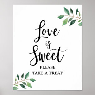 Poster O amor é doce, por favor, pegue um sinal do Treat