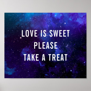 Poster O amor é doce. Pos de casamento do marinho espacia