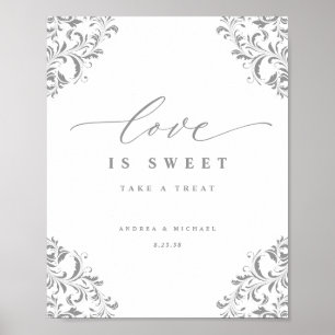 Poster O amor é doce símbolo de casamento florescente de