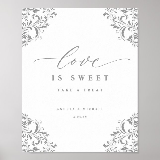 Poster O amor é doce símbolo de casamento florescente de  (Frente)