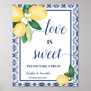 Poster O Amor é Doce Sinal de Casamento de Limões Mediter