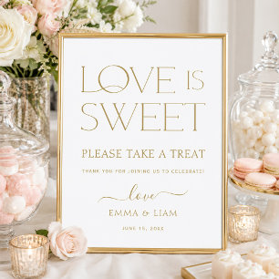 Poster O Amor é Doce Sinal de Mesa para Lembrança de Casa