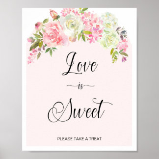 Poster O amor é doce - Tome um sinal de blush e creme.