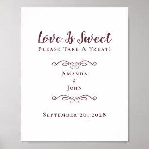 Poster O Amor É Doce Tratar O Casamento Elegante Favorece