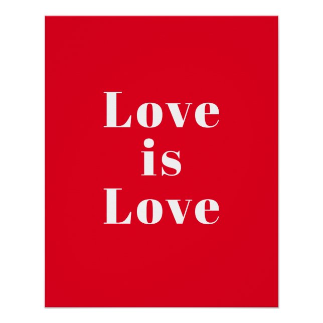 Póster "O amor é o amor" branco vermelho (Frente)