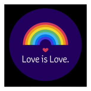 Póster O amor é o amor. LGBT+ORGULHO. Queer.