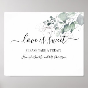 Poster O amor é o doce sinal de Mesa de deserto com aqua