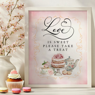 Poster O amor é o doce sinal de Mesa do deserto do Chá de