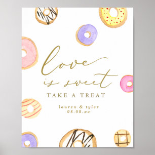 Poster O amor é o doce sinal personalizado das Rosquinha