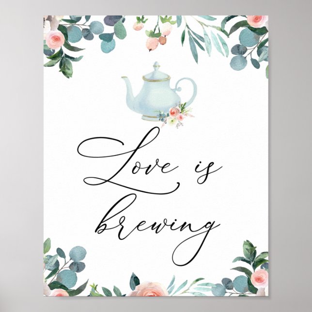 Poster O Amor é o Momento de Preparar o Chá (Frente)