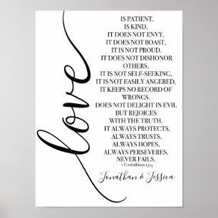 Poster O amor é o paciente 1 Corinthians 13 personalizad