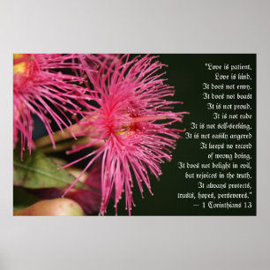 Poster O amor é o Presente de Casamento Verso da Bíblia d