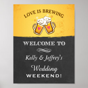 Poster O amor é o sinal de casamento da cerveja