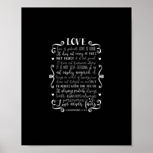 Poster O Amor é Paciente O Amor é Bondoso Citação Cristã 