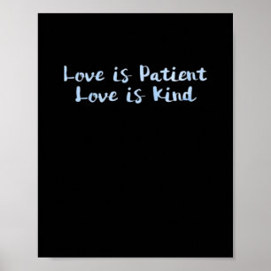 Poster O Amor é Paciente O Amor é Gentil Azul Minimal Est