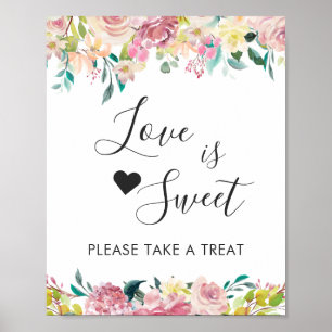 Poster O amor é Pastel doce do bar da sobremesa cora