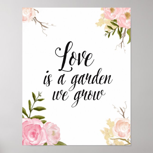 Póster O amor é um jardim romântico (Frente)