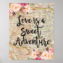 O amor é um pôster de aventura doce