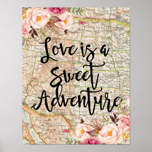 Póster O amor é um pôster de aventura doce