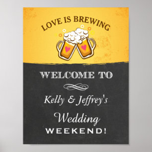 Poster O amor está fabricando cerveja o sinal do