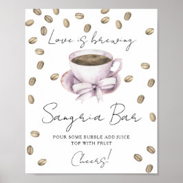 Poster O amor está fervendo Bar de sangria para chá de pa