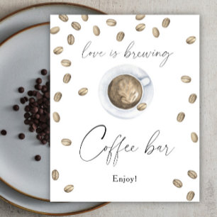 Poster O amor está fervendo Chá de panela Barra de café
