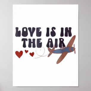 Poster O Amor Está No Ar Avião do Dia dos Namorados
