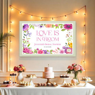 Poster O amor está no Bloom Chá de panela Floral de Aqu
