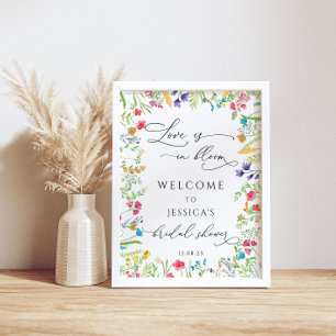 Poster O amor está no Bloom Wildflower Chá de panela Welc