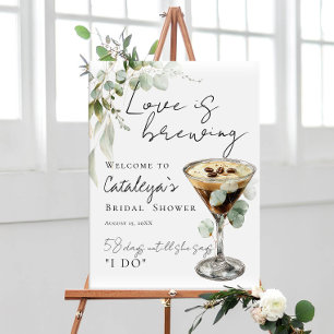 Poster O Amor está Preparando um Chuveiro de Martini de C