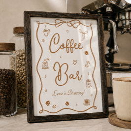 Poster O Amor Está Sendo Preparado Chá de Noiva Café Bar