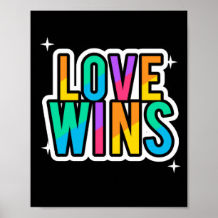 Poster O amor ganha. LGBTQ+Orgulho. Arco-íris.