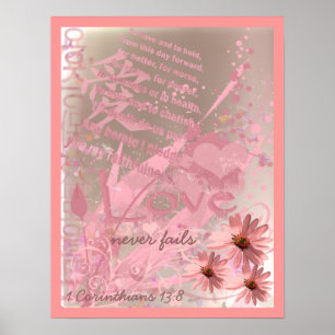 Póster O Amor Nunca Falha Com Os Votos De Casamento