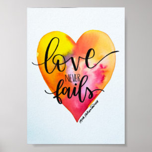 Poster O amor nunca falha - entregue arte indicada por