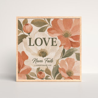 Poster O AMOR NUNCA FALHA | Presente de Casamento Cristão