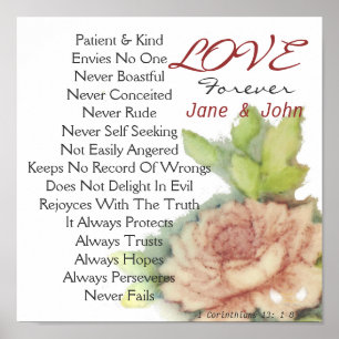 Póster O amor personalizado para sempre