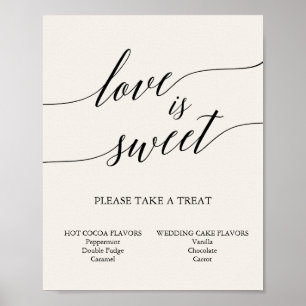 Poster O amor preto elegante do creme da caligrafia é