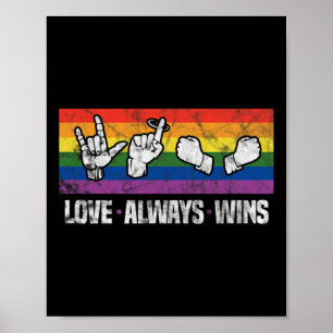 Poster O amor sempre ganha a consciência de surdos da ASL