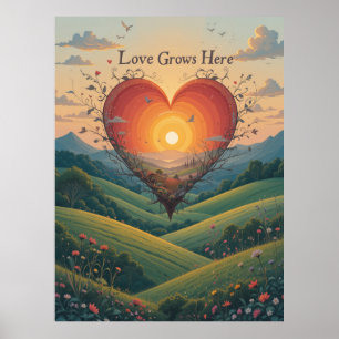 Poster O Amor Torna-se Arte Solar do Coração
