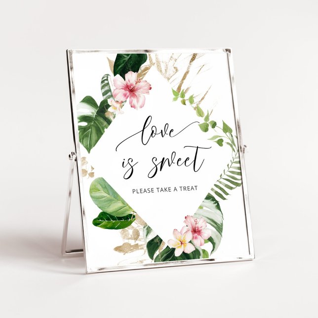 Poster O amor tropical é doce, aproveite um tratamento Po (Criador carregado)