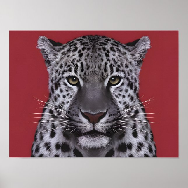 Poster O animal leopardo é encarado em estilo cinemático. (Frente)