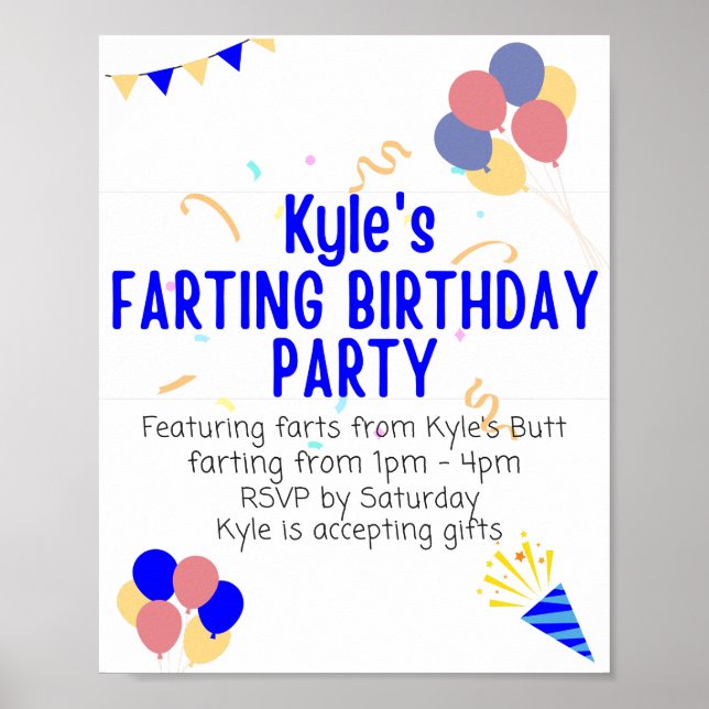 Poster O aniversário do Kyle. (Frente)