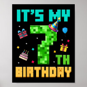 Poster O Aniversário É O Meu Pixel De Jogo De Aniversário