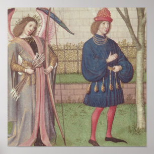 Poster O Anjo do Amor que aparece para um amante no jardi