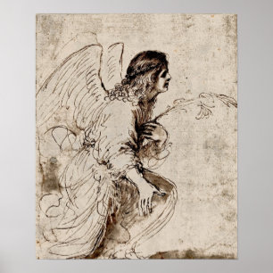 Poster O anjo do desenho do aviso por Barbieri