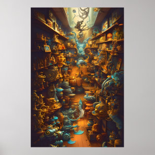 Poster O antigo compro de brinquedos para todas as pessoa